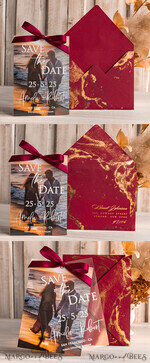 SAVE THE DATES photo vellum plexi  Callendar Clear Blush Pink Marble Gold Save the Date Cards with Photo, Plexi Clear Save Our Dates with Photo 11