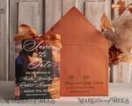 SAVE THE DATES photo vellum plexi  Callendar Clear Terracotta  Gold Save the Date Cards with Photo, Plexi Clear Save Our Dates with Photo 12