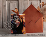 SAVE THE DATES photo vellum plexi  Callendar Clear Terracotta  Gold Save the Date Cards with Photo, Plexi Clear Save Our Dates with Photo 12