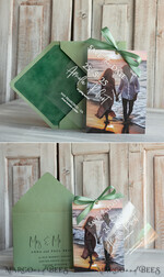SAVE THE DATES photo vellum plexi  Sage Green Velvet Save the Date Cards with Photo, Velvet Save Our Dates with Photo Gold Foil Calendar Cards 9