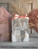 SAVE THE DATES photo vellum plexi  Pink Gold Marble Save the Date Cards with Photo, Vellum Save Our Dates with Photo Gold Foil Calendar Cards 17