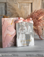 SAVE THE DATES photo vellum plexi  Pink Gold Marble Save the Date Cards with Photo, Vellum Save Our Dates with Photo Gold Foil Calendar Cards 17