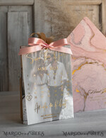 SAVE THE DATES photo vellum plexi  Pink Gold Marble Save the Date Cards with Photo, Vellum Save Our Dates with Photo Gold Foil Calendar Cards 17