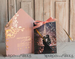 SAVE THE DATES photo vellum plexi  Blush Pink Callendar Clear Gold Save the Date Cards with Photo, Plexi Save Our Dates with Photo 8