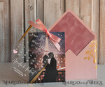 SAVE THE DATES photo vellum plexi  Blush Pink Callendar Clear Gold Save the Date Cards with Photo, Plexi Save Our Dates with Photo 8
