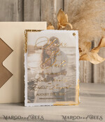 SAVE THE DATES photo vellum plexi   Save the Date Cards with Photo, Vellum Golden Save Our Dates with Photo 15