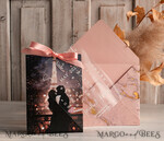 SAVE THE DATES photo vellum plexi  Callendar Clear Blush Pink Marble Gold Save the Date Cards with Photo, Plexi Clear Save Our Dates with Photo 12