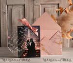 SAVE THE DATES photo vellum plexi  Callendar Clear Blush Pink Marble Gold Save the Date Cards with Photo, Plexi Clear Save Our Dates with Photo 12
