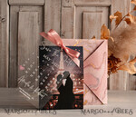 SAVE THE DATES photo vellum plexi  Callendar Clear Blush Pink Marble Gold Save the Date Cards with Photo, Plexi Clear Save Our Dates with Photo 12