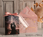 SAVE THE DATES photo vellum plexi  Callendar Clear Blush Pink Marble Gold Save the Date Cards with Photo, Plexi Clear Save Our Dates with Photo 12