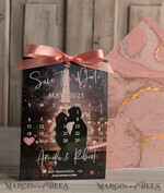 SAVE THE DATES photo vellum plexi  Callendar Clear Blush Pink Marble Gold Save the Date Cards with Photo, Plexi Clear Save Our Dates with Photo 12