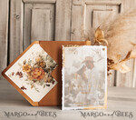 SAVE THE DATES photo vellum plexi   Terracotta Save the Date Cards with Photo, Burnt Orange Vellum Golden Save Our Dates with Photo 14