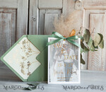 SAVE THE DATES photo vellum plexi  Sage green  Save the Date Cards with Photo, Baby breath lowers Save Our Dates with Photo Gold Foil Calendar Cards 10