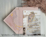 SAVE THE DATES photo vellum plexi  Pink Gold Marble Save the Date Cards with Photo, Vellum Save Our Dates with Photo Gold Foil Calendar Cards 17