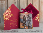 SAVE THE DATES photo vellum plexi  Maroon Burgundy Callendar Clear Gold Save the Date Cards with Photo, Plexi Save Our Dates with Photo 16