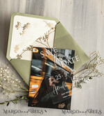 SAVE THE DATES photo vellum plexi  Sage Green Baby Breath  Save the Date Cards with Photo, Greenery Plexi Clear Save Our Dates with Photo 7