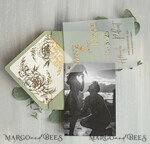 SAVE THE DATES photo vellum plexi  sage green Gold Peonies Save the Date Cards with Photo, Vellum Save Our Dates with Photo Gold Foil Calendar Cards 7