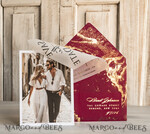 SAVE THE DATES photo vellum plexi  Maroon Tassel Gold Marble Save the Date Cards with Photo, Burgundy Vellum Save Our Dates with Photo Gold Foil Calendar Cards 10