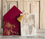 SAVE THE DATES photo vellum plexi  Maroon Tassel Gold Marble Save the Date Cards with Photo, Burgundy Vellum Save Our Dates with Photo Gold Foil Calendar Cards 10