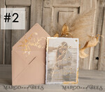 SAVE THE DATES photo vellum plexi  Blush Pink and Gold Deckled Edges Save the Date Cards with Photo, Boho Vellum Golden Save Our Dates with Photo 10