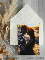 SAVE THE DATES photo vellum plexi  Embossed Save the Date Cards with Photo, Ivory Plexi Clear Save Our Dates with Photo 9