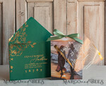 SAVE THE DATES photo vellum plexi  Emerald green Velvet Clear Gold Save the Date Cards with Photo, Plexi Save Our Dates with Photo 13