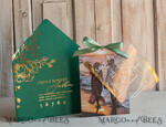 SAVE THE DATES photo vellum plexi  Emerald green Velvet Clear Gold Save the Date Cards with Photo, Plexi Save Our Dates with Photo 13