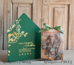 SAVE THE DATES photo vellum plexi  Emerald green Velvet Clear Gold Save the Date Cards with Photo, Plexi Save Our Dates with Photo 13