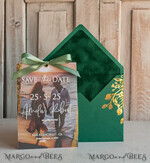 SAVE THE DATES photo vellum plexi  Emerald green Velvet Clear Gold Save the Date Cards with Photo, Plexi Save Our Dates with Photo 13