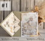 SAVE THE DATES photo vellum plexi  Sage green  and Gold Deckled Edges Save the Date Cards with Photo, Boho Vellum Golden Save Our Dates with Photo 8