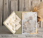SAVE THE DATES photo vellum plexi  Sage green  and Gold Deckled Edges Save the Date Cards with Photo, Boho Vellum Golden Save Our Dates with Photo 8