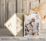 SAVE THE DATES photo vellum plexi  Sage green  and Gold Deckled Edges Save the Date Cards with Photo, Boho Vellum Golden Save Our Dates with Photo 8