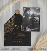 SAVE THE DATES photo vellum plexi  Black Gold Velvet Save the Date Cards with Photo, Plexi Clear Save Our Dates with Photo 11