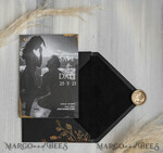 SAVE THE DATES photo vellum plexi  Black Gold Velvet Save the Date Cards with Photo, Plexi Clear Save Our Dates with Photo 11