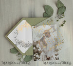 SAVE THE DATES photo vellum plexi  sage green Gold Calendar Save the Date Cards with Photo, Vellum Save Our Dates with Photo Gold Foil Calendar Cards 12