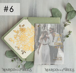 SAVE THE DATES photo vellum plexi  sage green Gold wild flowers Save the Date Cards with Photo, Vellum Save Our Dates with Photo Gold Foil Calendar Cards 11