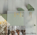 SAVE THE DATES photo vellum plexi  sage green Gold wild flowers Save the Date Cards with Photo, Vellum Save Our Dates with Photo Gold Foil Calendar Cards 11