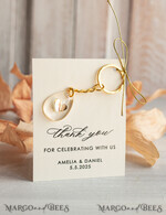 WEDDING FAVORS Resin Custom Resin Keychain Wedding Favors For Guests in bulk Custom Resin Keychain, Golden personalised Thank you gifts Teardrop Keychain with Gold-Plated Stainless Steel Hardware5