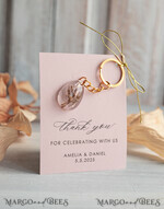 WEDDING FAVORS Resin Custom Resin Keychain Wedding Favors For Guests in bulk Custom Resin Keychain, Golden personalised Thank you gifts Teardrop Keychain with Gold-Plated Stainless Steel Hardware7