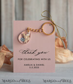 WEDDING FAVORS Resin Custom Resin Keychain Wedding Favors For Guests in bulk Custom Resin Keychain Personalised Thank you gifts Teardrop Keychain with Gold-Plated Stainless Steel Hardware18