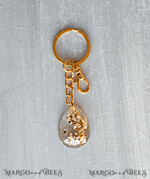 WEDDING FAVORS Resin Custom Resin Keychain Wedding Favors For Guests in bulk Custom Resin glamour golden Keychain, Golden personalised Thank you gifts Teardrop Keychain with Gold-Plated Stainless Steel Hardware12