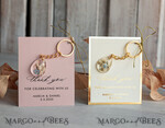 WEDDING FAVORS Resin Custom Resin Keychain Wedding Favors For Guests in bulk Custom Resin forget me not and baby breath flower Keychain, Golden personalised Thank you gifts Teardrop Keychain with Gold-Plated Stainless Steel Hardware16