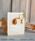 WEDDING FAVORS Resin Custom Resin Keychain Wedding Favors For Guests in bulk Custom Resin glamour golden Keychain, Golden personalised Thank you gifts Teardrop Keychain with Gold-Plated Stainless Steel Hardware7