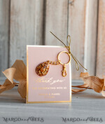 WEDDING FAVORS Resin Custom Resin Keychain Wedding Favors For Guests in bulk Custom Resin glamour golden Keychain, Golden personalised Thank you gifts Teardrop Keychain with Gold-Plated Stainless Steel Hardware7