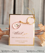 WEDDING FAVORS Resin Custom Resin Keychain Wedding Favors For Guests in bulk Custom Resin Keychain with heart, Golden personalised Thank you gifts Teardrop Keychain with Gold-Plated Stainless Steel Hardware6