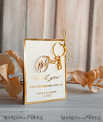 WEDDING FAVORS Resin Custom Resin Keychain Wedding Favors For Guests in bulk Custom Resin boho pampass grass Keychain, Golden personalised Thank you gifts Teardrop Keychain with Gold-Plated Stainless Steel Hardware6