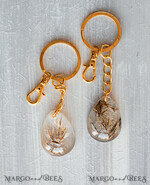 WEDDING FAVORS Resin Custom Resin Keychain Wedding Favors For Guests in bulk Custom Resin boho pampass grass Keychain, Golden personalised Thank you gifts Teardrop Keychain with Gold-Plated Stainless Steel Hardware6