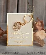 WEDDING FAVORS Resin Custom Resin Keychain Wedding Favors For Guests in bulk Custom Resin Keychain, Golden personalised Thank you gifts Teardrop Keychain with Gold-Plated Stainless Steel Hardware3