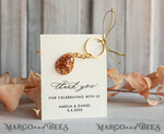 WEDDING FAVORS Resin Custom Resin Keychain Wedding Favors For Guests in bulk Custom Resin Keychain, Golden personalised Thank you gifts Teardrop Keychain with Gold-Plated Stainless Steel Hardware4