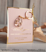 WEDDING FAVORS Resin Custom Resin Keychain Wedding Favors For Guests in bulk Custom Resin Keychain with heart, Golden personalised Thank you gifts Teardrop Keychain with Gold-Plated Stainless Steel Hardware7